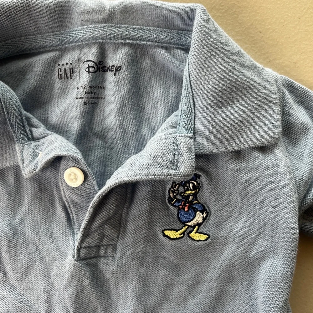 GAP Light Blue Polo with Donald Duck Embroidery